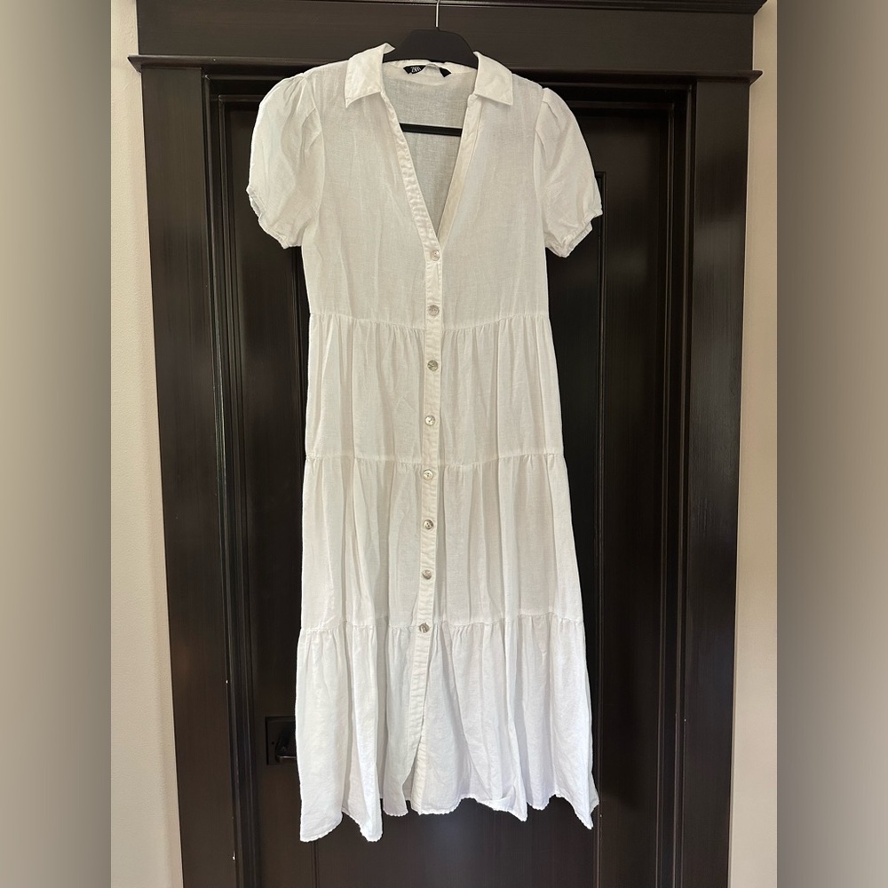 Zara linen white dress